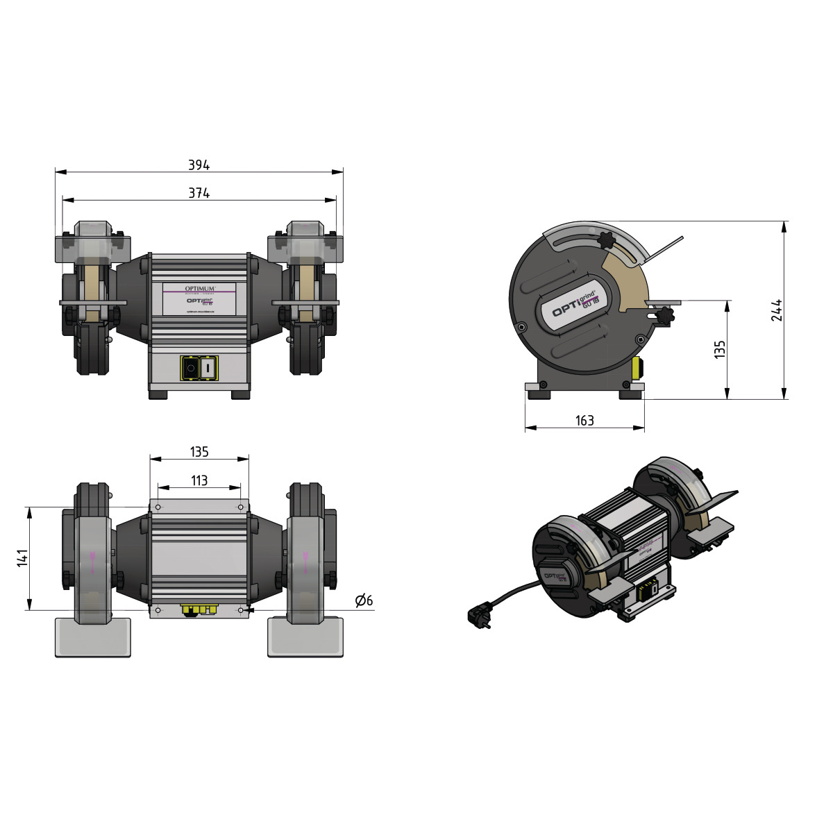 Doppelschleifmaschine OPTIgrind GU 18 Optimum