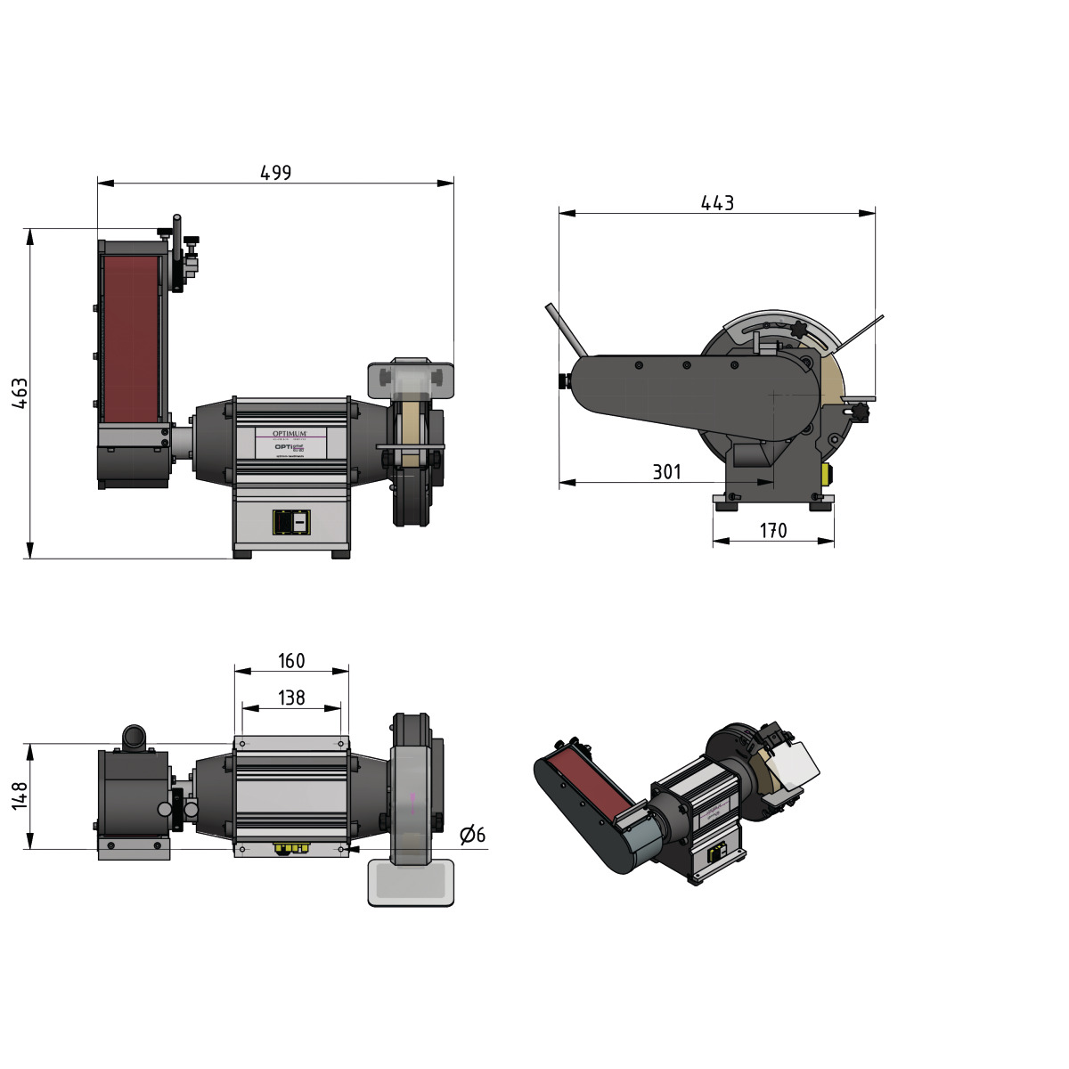 Universalschleifmaschine OPTIgrind GU 20S (400V) Optimum