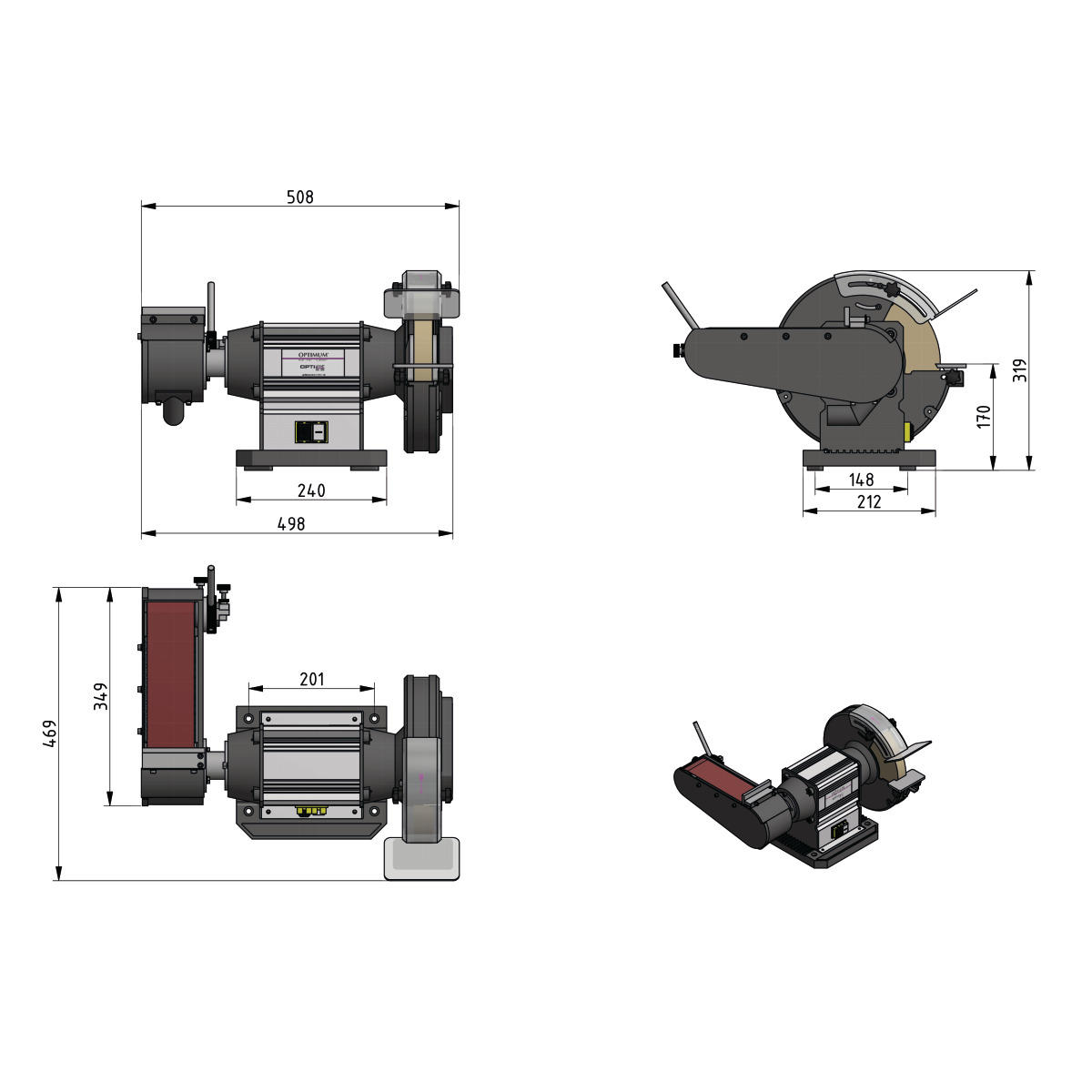 Universalschleifmaschine OPTIgrind GU 25S Optimum