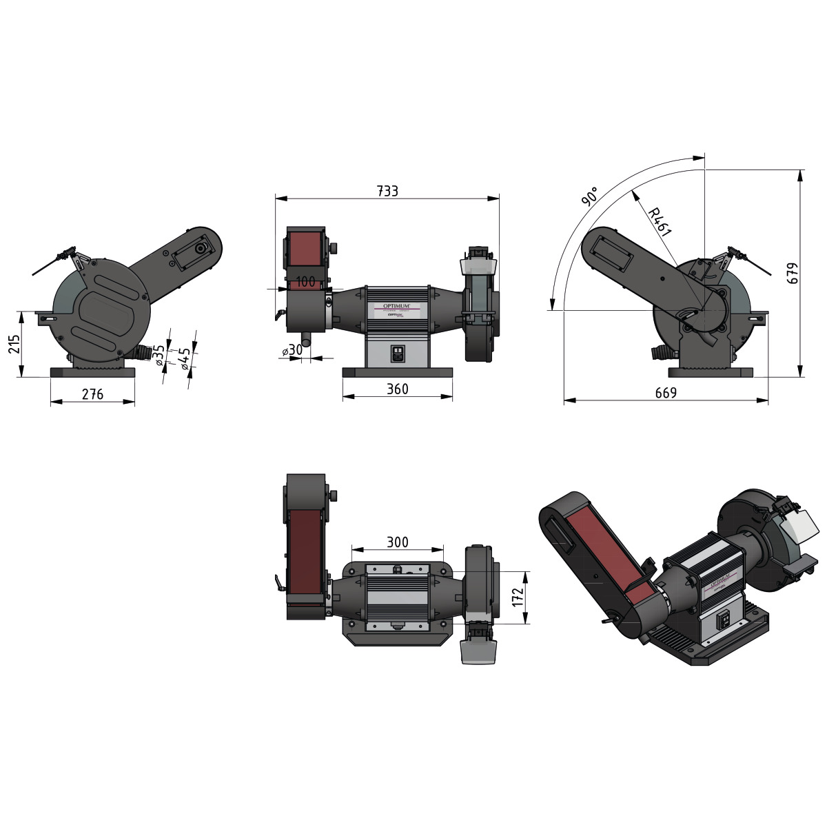 Universalschleifmaschine OPTIgrind GU 30S Optimum