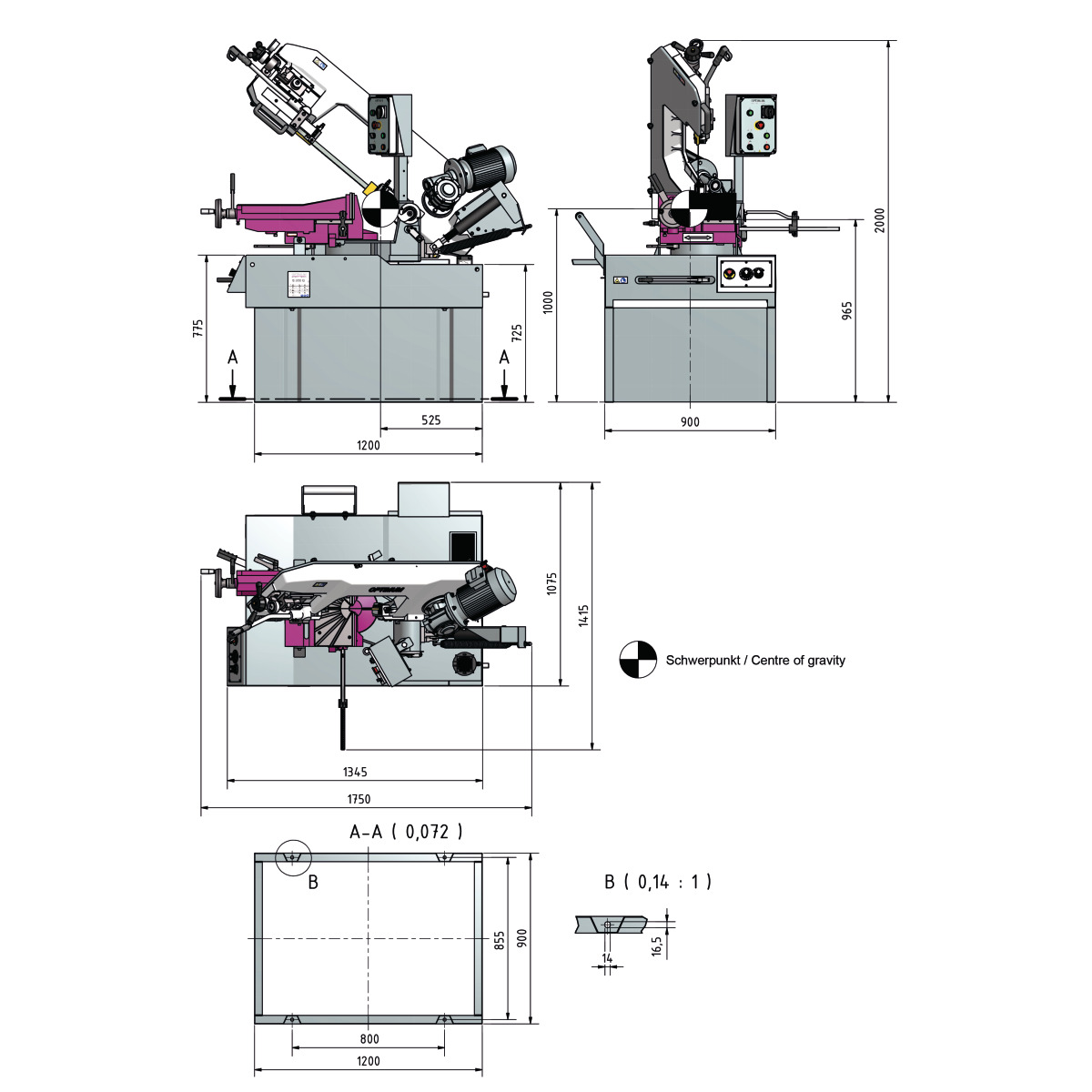 Metallbandsäge OPTIsaw S 350DG Optimum