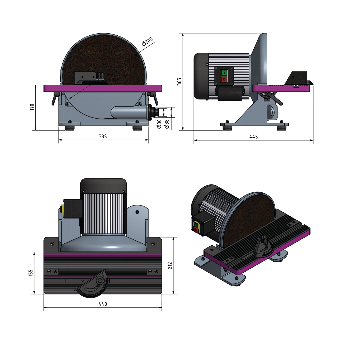 Tellerschleifmaschine OPTIgrind TS 305 Optimum