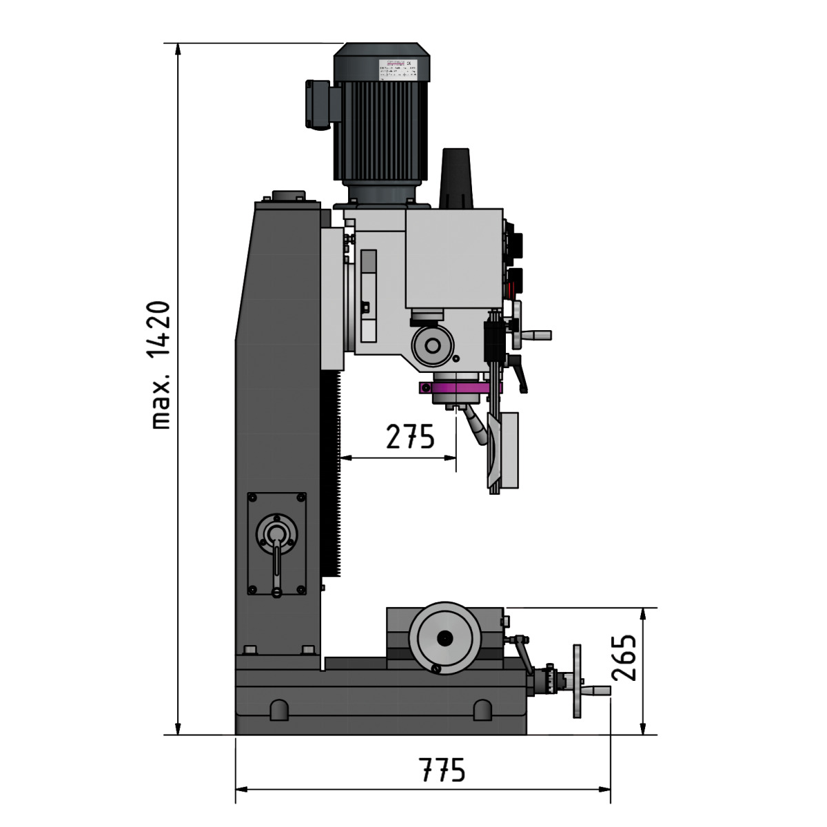 Präzisions-Bohr-Fräsmaschine OPTImill MB 4 Optimum Bild Nr. 6