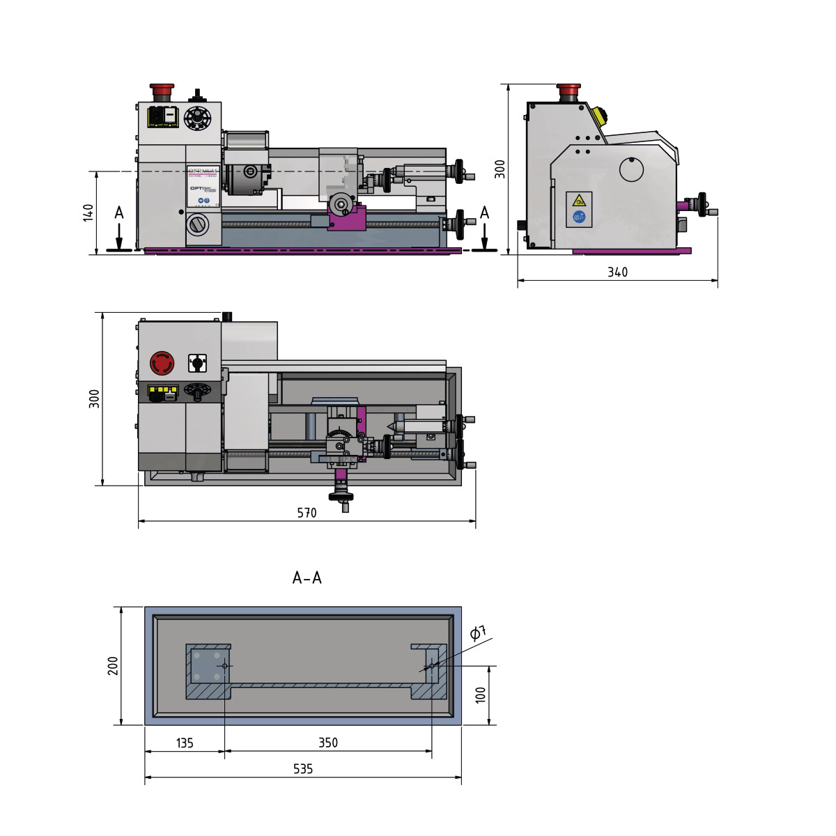 Drehmaschine OPTIturn TU 1503V Optimum