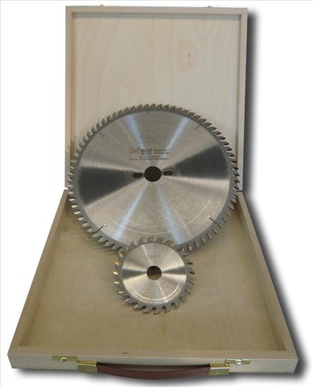 Zubehör Formatkreissägen:  Sägeblatt-Set 2-tlg. für Vorritzer, in Holzkiste