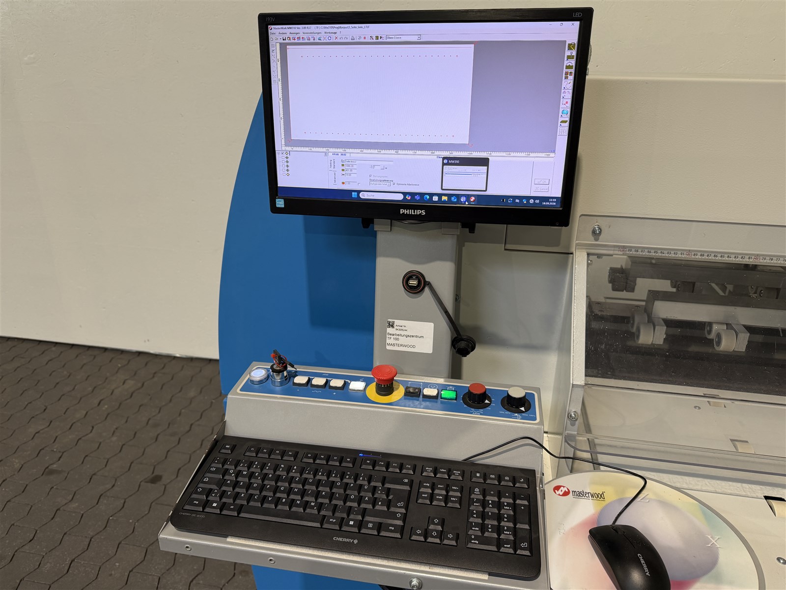 Bearbeitungszentrum MASTERWOOD  TF 100 mit Wechsler -gebrauc - Betriebssystem Windows 11