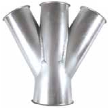 Abzweiger (2 Abgänge):  Abzweiger mit 2 Abgängen, 45°, Ø 100 mm